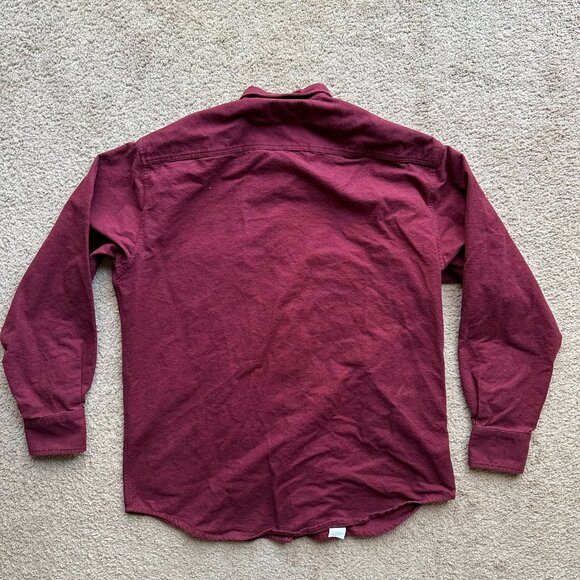 Cabelas Shirt Mens Medium Button Down Deerskin Soft Chamois Flannel Red Pockets - Picture 2 of 11
